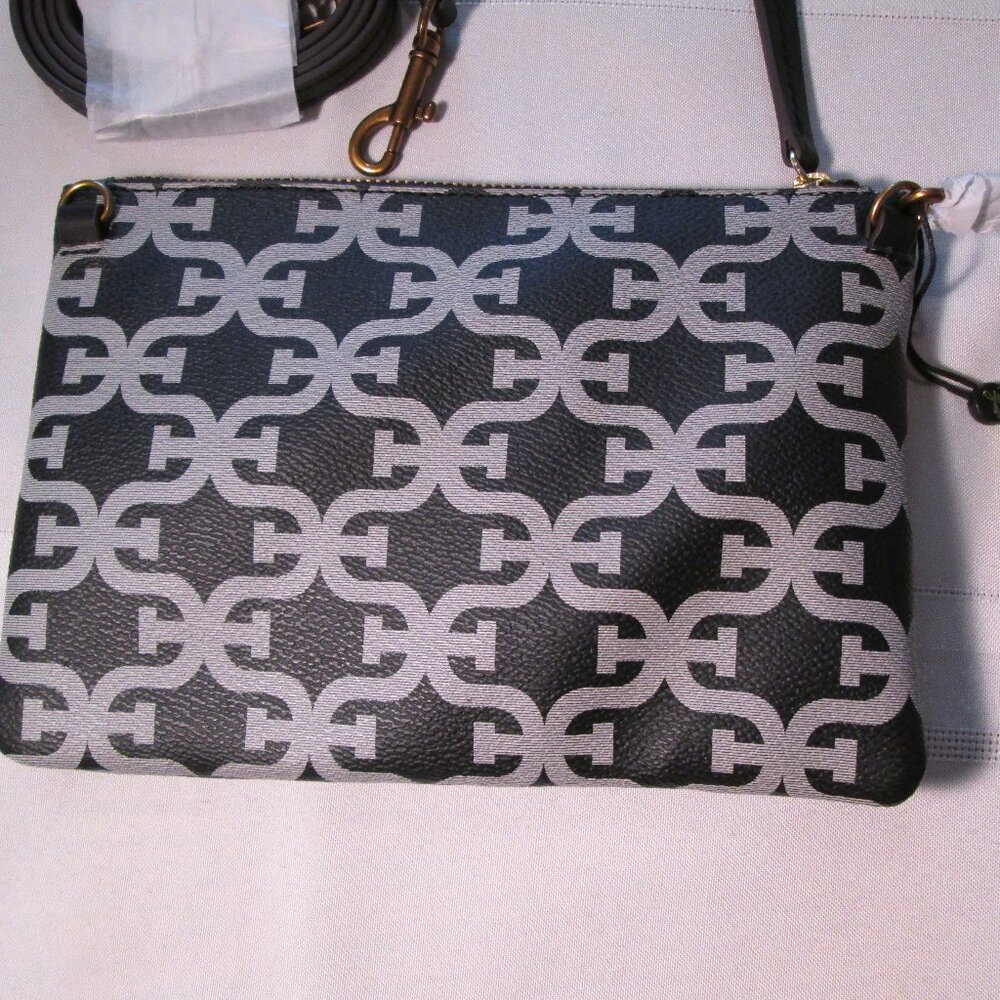 Sam Edelman Heritage Black Signature Clutch Crossbody NWT - Picture 3 of 4
